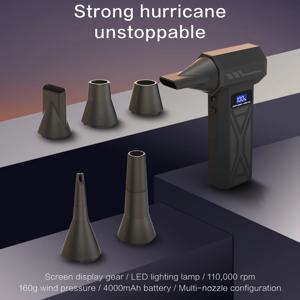 Zten 휴대용 에어 블로워 미니 터보 제트 팬 핸드헬드 브러시리스 모터 130,000 RPM 풍속 52m/s 산업용 덕트 팬