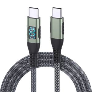 홈피쉬 LED 디지털 디스플레이 듀얼 헤드 타입-C 초고속 충전기 100W 6A 화웨이 샤오미 폰 PD 충전 케이블 호환