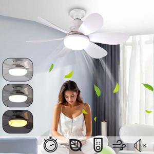 LED 40W 천장 선풍기 조명 E27, 디밍용 리모컨 포함, 거실, 서재, 가정용, 85-265V에 적합