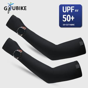 GTUBIKE 여름 사이클링 남성용 아이스 실크 확장 및 확대형 아이스 슬리브, 자외선 차단 사이클링 러닝 롱 아이스 슬리브
