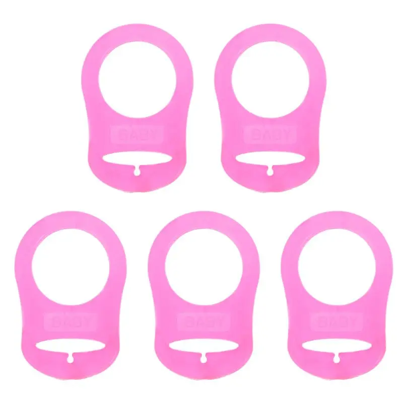 멀티 컬러 실리콘 아기 젖꼭지 거치대 클립 어댑터 링 어댑터, 단추 아기 엄마 링, 신생아, 5 개