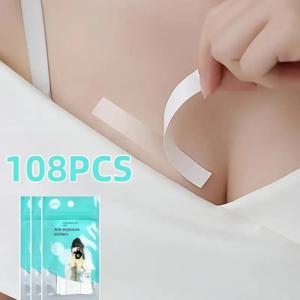 108개/3팩, 패션 의류 및 신체용 양면 테이프, 여성용 부드러운 바디 테이프, 전천후 강력 원단 테이프