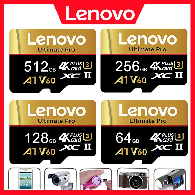 오리지널 레노버 익스트림 고속 마이크로 TF/SD 카드 16GB 512GB 256GB 128GB 32GB 64GB 16GB 고속 클래스 10 휴대폰 카메라용 D