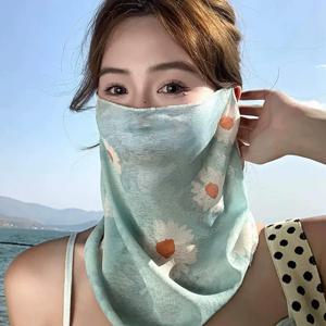 여름철 여성용 풀페이스 자외선 차단 마스크, 운전 및 사이클링용 UV 차단 스카프, 얼굴 마스크, 목 보호대, 넥 커버