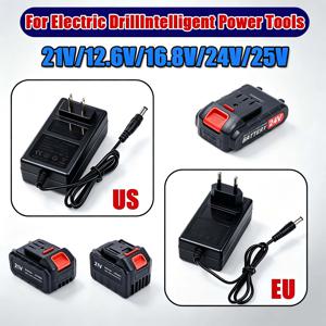 DC 21V 12.6V 16.8V 25V 24V 리튬 배터리 충전기 1A 2A EU US 18V 전동 드릴용 지능형 전동 공구 마키타 배터리 호환