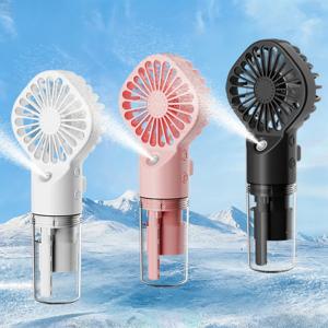 휴대용 가습기 팬 미니 USB 충전식 핸드헬드 팬 미스트 분사 핸드 팬 가정 및 사무실용 소형 포켓 팬