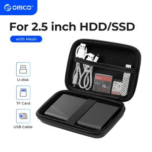 ORICO 2.5 하드 디스크 케이스 외부 2.5인치 하드 드라이브/이어폰/U 디스크 하드 디스크 드라이브 케이스용 휴대용 HDD 보호 가방 블랙