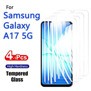갤럭시 A17 5G에 대 한 1-4PCS 화면 보호기 삼성 강화 유리 크리스탈 9H 높은 알루미늄 안티 스크래치 케이스 친화적 인 지문