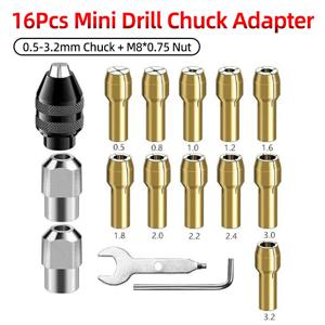 마이크로 미니 드릴 척 어댑터 0.5-3.2mm 황동 콜레트 비트 M7/8×0.75 너트 Dremel 로타리 도구 용 전동 모터 샤프트 전동 공구