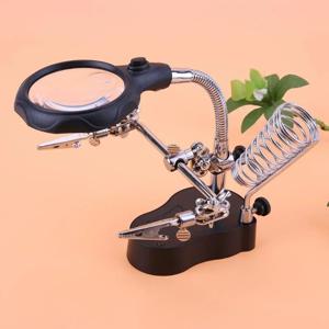 LED 램프 용접 돋보기 클립 납땜 인두 테이블 유지 보수 도구 용접 검사 거울 루버