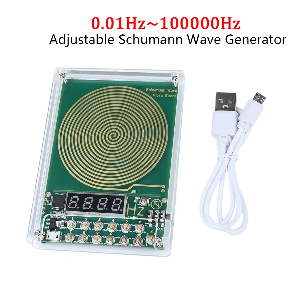DC 5V 0.01Hz-100000Hz 가변 주파수 7.83HZ 슈만파 발생기 사인파 신호 발생기 3.5MM 오디오 공진기