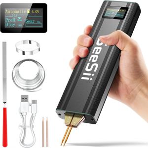 Seesii 배터리 스폿 용접기 업그레이드된 휴대용 미니 스폿 용접기 18650 배터리 용접 키트 자동 및 수동 모드