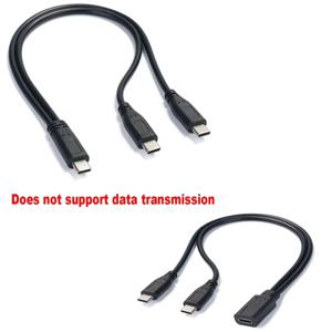 USB C 케이블 스플리터 타입 C 1 to 2 연장 케이블 PC 폰 태블릿용 15W 3A 전원 어댑터 코드 충전 변환기 라인
