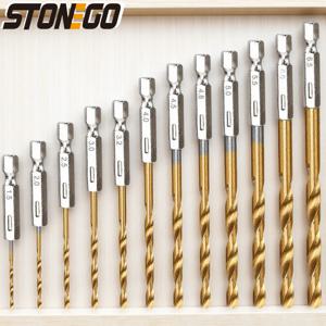 13PCS 1.5mm-6.5mm 드릴 비트 세트 티타늄 코팅 고속 강철 육각 생크 구멍 오프너 목재 플라스틱 알루미늄