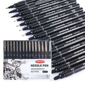 15/3 크기 Fineliner 펜 블랙 마이크로 안료 라이너 펜 아티스트 스케치 드로잉 제도 만화 디자인을위한 멀티 라이너 드로잉 펜