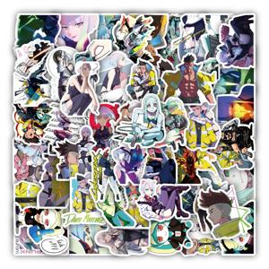 60PCS 만화 사이버펑크: 에저러너스 스티커 세트 DIY 전화기 케이스 노트북 기타 컴퓨터 투명 장식 스티커