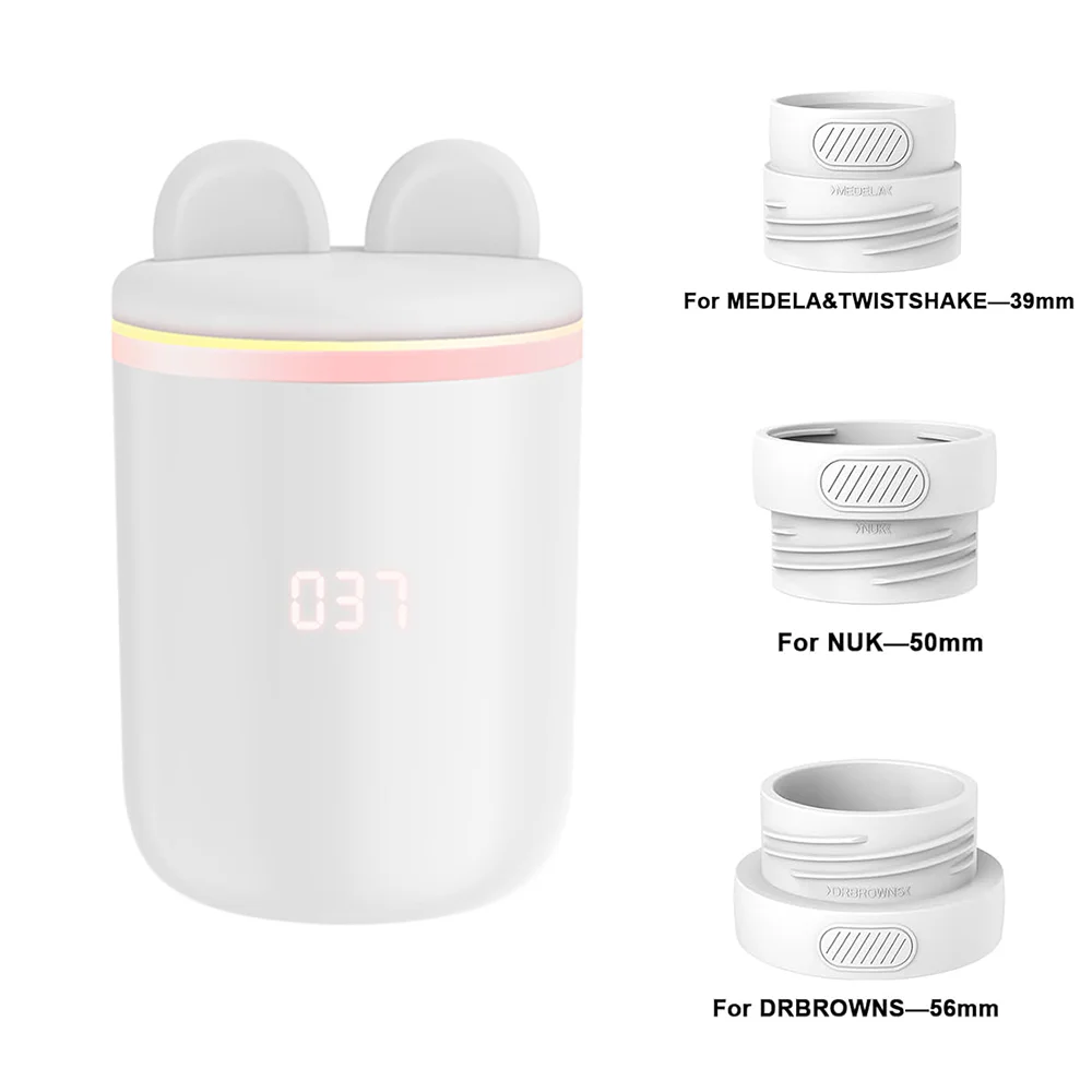 BornBL N1S 휴대용 아기 젖병 워머, 빠른 가열 여행용 우유 워머, 8800mAh 모유 워머, 3개의 어댑터 포함