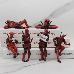 6 책상 장식 데드 풀 자동차 홈 오피스 마블 8cm X-MAN 재미 있은 귀여운 그림 모델 완구