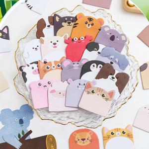240pcs 사랑스러운 동물 모양 빈 스티커 만화 귀여운 고양이 노트 메모지 메모 패드 학교 사무용 문구류