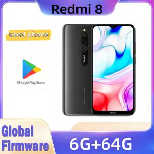 샤오미 레드미 8 스마트폰 듀얼심 64GB 대용량 메모리 6.22인치 화면 스냅드래곤 439 옥타코어 4G LTE 중고 글로벌 펌웨어