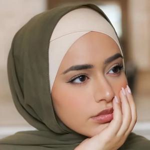 새로운 신축성 십자가 모달 저지 내부 Hijab 모자 이슬람 Underscarf Turban 보닛 이슬람 스카프 튜브 여성 Headwrap