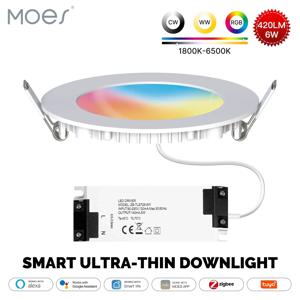 MOES ZigBee 통 TuyaUltra 얇은 튜브 램프 스팟 램프 6W RGB 변경 따뜻한 차가운 빛 Alexa Google 홈 스마트 라이프와 함께 작동