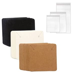 50PCS 5x5cm 빈 크래프트 종이 쥬얼리 디스플레이 목걸이 카드 쥬얼리에 대한 호의 라벨 태그를 걸어 Diy 액세서리 만들기 도매