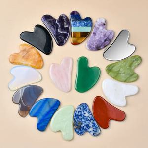천연석 페이스 케어 마사지 로즈 쿼츠 자수정 크리스탈 페이셜 Gua Sha 도구 스킨 마사지 미네랄 스톤 뷰티 제품