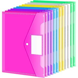 10/5pcs A4 폴더 플라스틱 봉투 Office Organizer 용 라벨 포켓 스냅 버튼이있는 문서 폴리 파일 용 지우기 파일 폴더