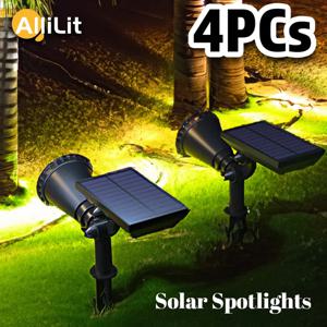 9개의 LED 태양광 스포트라이트, 실외 IP65 방수, 스포트라이트, 정원 뒷마당 진입로 파티오 장식용 밝기 조절 가능