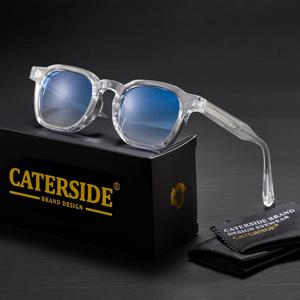 CATERSIDE 새로운 패션 펑크 남성 선글라스 프레임 스퀘어 맞춤형 디자인 선글라스 여성 여행 파티 비즈니스 축제 선물