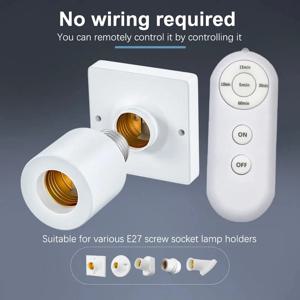 E27 110V 220V 가정용 멀티 라이트 스위치 60W 무선 리모컨 스마트 타이머 스위치 램프 홀더 아기방 침실 타이머 스위치