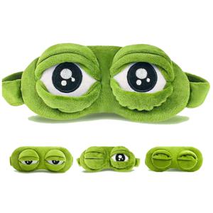 3D 슬픈 개구리 수면 마스크 자연 수면 Eyeshade 커버 그늘 눈 패치 여성 남성 소프트 휴대용 눈가리개 여행 Eyepatch