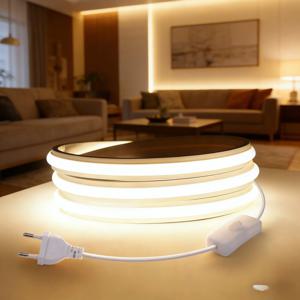 고품질 COB LED 네온 플렉스 라이트 스트립 AC220V, 방화 실리콘, IP65 방수, 절단 가능, 방 표지판 장식 조명용