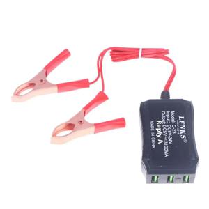 TS 1Pc 신제품 휴대폰 충전용 비상 USB 전원 고효율 12V 24V to 5V 3USB 포트 전원 어댑터 배터리 클립 포함