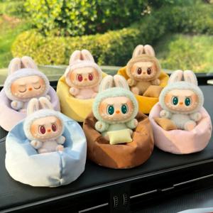 17cm 라부부 미니 소파에 적합한 귀여운 자동차형 앉는 인형 장식용 소파 침대 인형 액세서리 어린이 장난감 생일 선물
