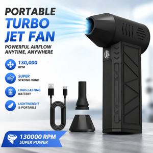 130000RPM 터보 제트 팬 전동 에어 더스터, 풍속 조절 가능 터보 강력 블로워, 라이트 포함 충전식, 자동차 청소용 2026