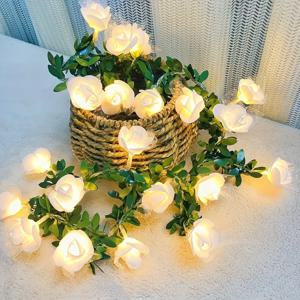 1PC 20/40 LED 장미 꽃 문자열 조명 배터리 구동 꽃 장미 밤 램프 결혼식 발렌타인 데이 파티 갈 랜드 장식