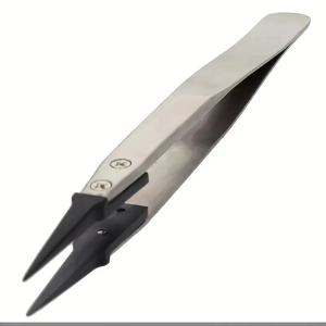 1pc ESD-259A 정밀 정전기 방지 탄소 섬유 핀셋-스테인레스 스틸 정밀 펜치, 공예, 보석, 전자 제품에 사용됨