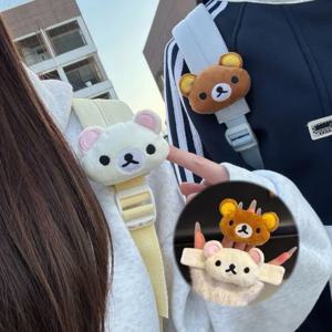 만화 리락쿠마 귀여운 푹신한 부드러운 봉제 곰 열쇠고리 가방 참 장식 펜던트 절친한 친구 선물