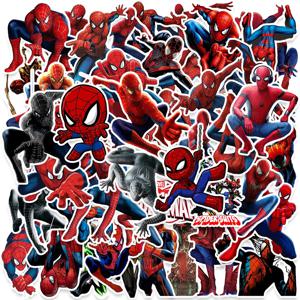 50pcs 만화 멋진 디즈니 스파이더 맨 스티커 DIY 스케이트 보드 냉장고 오토바이 수하물 PVC 방수 스티커 어린이 장난감 선물