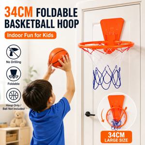 34cm 어린이 농구대 접이식 벽걸이 미니 농구 링 무타공 실내 문 뒷면 배치형 스포츠 장난감