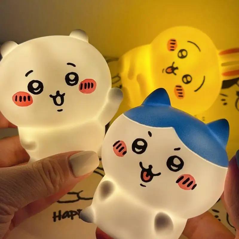 애니메이션 치카와스 비닐 인형 야간 조명 발광 장난감 귀여운 침실 데스크탑 장식 하치와레 우사기 깜짝 생일 선물