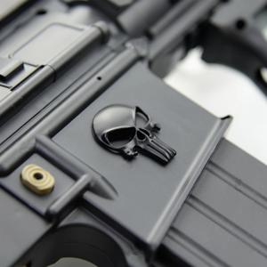 3D 금속 스티커 전술 해골 모양 오토바이 자동차 장식용 에어소프트 건 AR15 M4 M16 1911 글록 G17 G19 G22 G43X 용