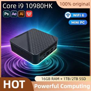 2026 인텔 코어 i9 10980HK 휴대용 미니 PC 16GB DDR4 M.2 NVMe SSD 트리플 4K WiFi6 저소음 쿨링 사무실/가정용 데스크탑 프로 플러스