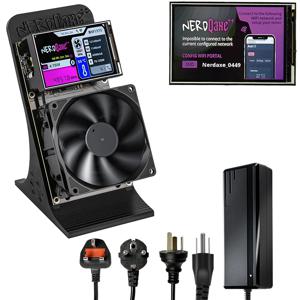 NerdQaxe++ 4.8T BTC 솔로 마이너 BM1370 칩 오픈 소스 SHA256 암호화폐 채굴기 OLED 냉각 기능을 갖춘 저전력 저소음 마이너