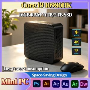 인텔 i9 10980HK 미니 데스크탑 컴퓨터 16GB DDR4 512GB NVMe SSD 트리플 4K WiFi6 BT5.2 저소음 쿨링 오피스 홈 프로 맥스 유닛