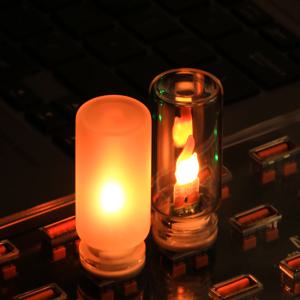USB 불꽃 깜박이는 LED 반투명 유리 캔들 야간 조명 자동차, 가정, 방, 노트북, PC, 축제 장식용 시뮬레이션 불꽃