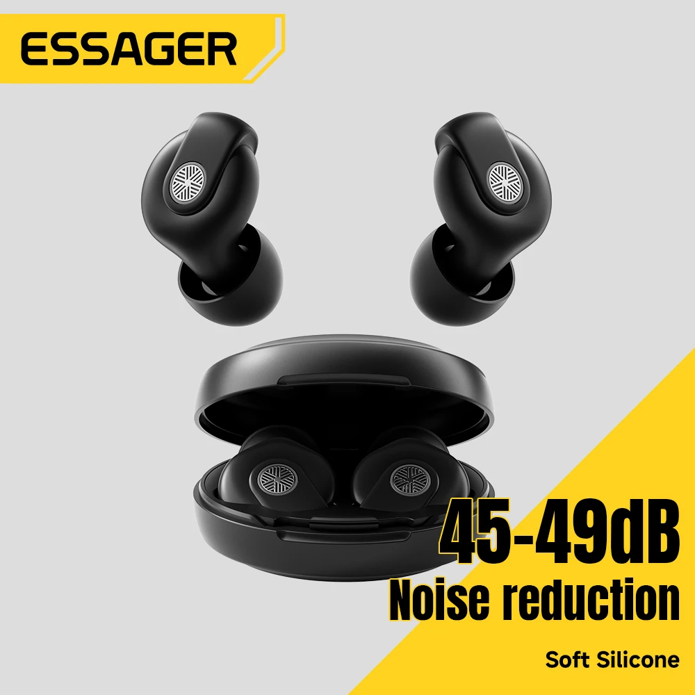 Essager 소음 제거 수면 귀마개 45-49dB 소음 방지 청력 보호 수면 작업 연구 여행을 위한 부드러운 실리콘 귀마개
