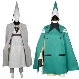 애니메이션 qifrey 코스프레 의상 마녀 모자 아틀리에 애니메이션 마술사 로브 망토 벨트 뾰족한 모자 세트 성인 할로윈 카니발 코스프레
